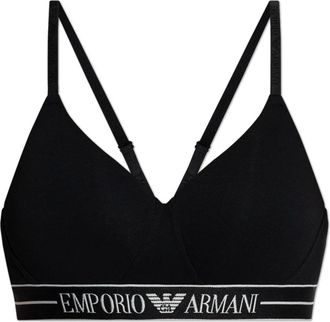 Emporio Armani Beha met logo - Dames - BHs - Zwart - L - Katoen - Ondergoed