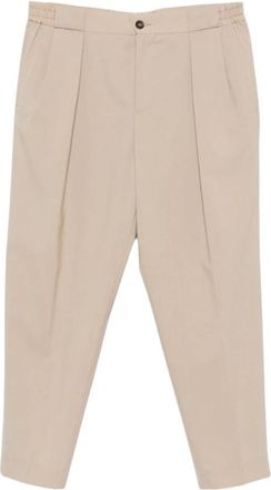 Manuel Ritz Broek met Plooi Detail - Heren - Vrijetijds broeken - Beige - M - Katoen - Broeken