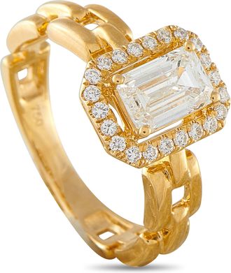 Luxury Bazaar 18K Yellow Gold 1.25ct Diamond Ring ALR-20068-Y