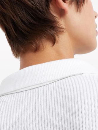 Brunello Cucinelli Womens Ribbed-Knit Polo-Collar Jumper Ss25 W