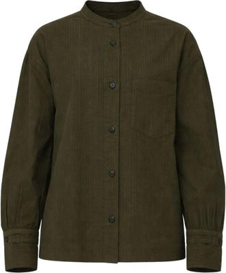 Pomandere 21625-760 Shirt - Dames - Overhemden - Groen - L - Katoen - Overhemden