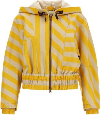 Fendi Yellow Stripes Hood Jacket