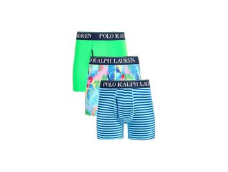 Polo Ralph Lauren 4D Flex Cooling Microfiber Boxer Briefs Mens Underwear Hammond Blue Stripe/Clashort Sleeveic Kelly/Palm Cove Floral : XL