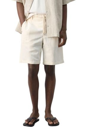Mango Pleat Front Shorts in Off White at Nordstrom, Size 32