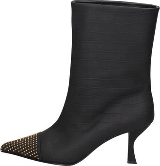 Marc Ellis Kitten Mid-Heel Enkellaars - Dames - Laarzen met Hak - Zwart - 36 EU - Leer - Schoenen
