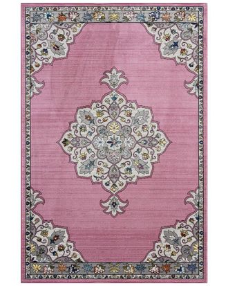LR Home Lr Home Gabriella Blushing Traditional Medallion Area Rug