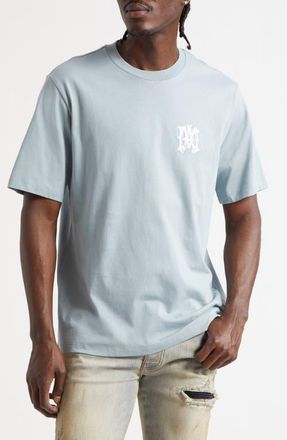 Amiri MA Chateau Embroidered Logo T-Shirt in Steel at Nordstrom, Size Xxx-Large
