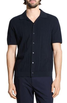 Theory Chevron Knit Camp Shirt in Baltic at Nordstrom Rack, Size Medium