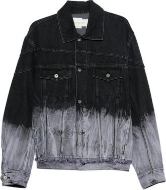 Feng Chen Wang dip-dye denim jacket - unisex - Denim - L - Black