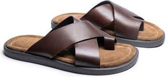 Tailorbyrd Hampton Leather Sandal in Dark Brown at Nordstrom Rack, Size 11