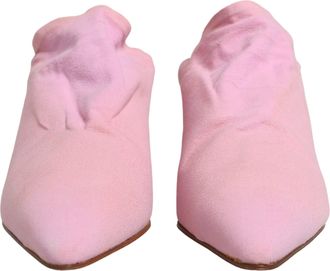 Dolce & Gabbana Pink Suede Heel Mule Womens Shoes (Pre-Owned)
