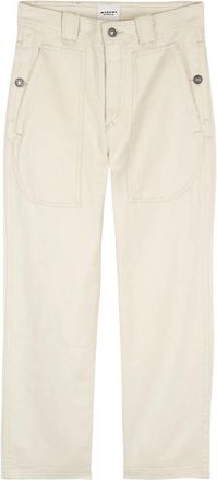 Isabel Marant Ermina Straight Broeken - Dames - Straight fit broeken - Beige - 2XS - Katoen - Broeken