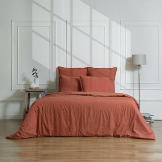 Febronie Funda n&oacute;rdica percal de algod&oacute;n rojo toscano 260x240