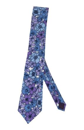 Lords of Harlech Taddeo Merino Wool Tie in Dense Floral Lavender at Nordstrom