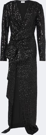 Balmain Bow-detail sequined gown
