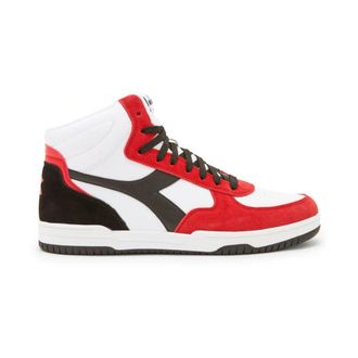 Diadora Hoge Top Sneakers Wit/Rood/Zwart - Heren - Sneakers - Veelkleurig - 43 EU - Schoenen