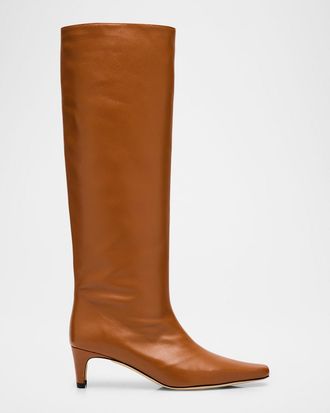 Staud Wally Leather Knee-High Boots