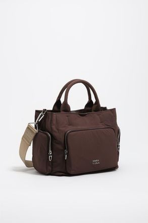 Bimba & Lola Nylon Pocket Bag in Dark Brown at Nordstrom