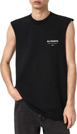 AllSaints Underground Sleeveless Crewneck Graphic T-Shirt in Jet Black at Nordstrom, Size Xx-Large