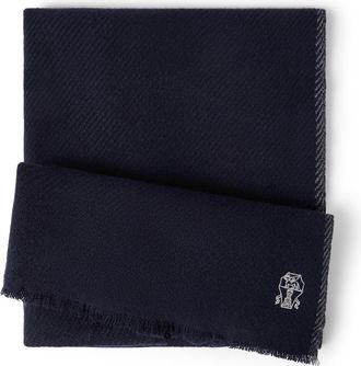Brunello Cucinelli Cashmere scarf in Marine Blue at Nordstrom