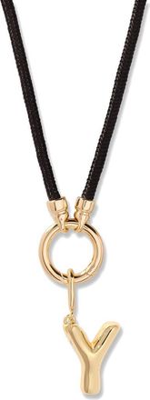 Brook & York Kai Initial Charm Necklace in Gold/Black Y at Nordstrom