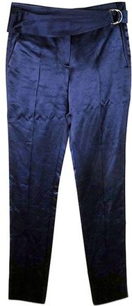 Victoria Beckham Blue hammered satin trousers Size 24/61