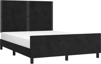 vidaXL Vidaxl - Estructura De Cama Sin Colch&oacute;n Terciopelo Negro 140x190 Cm
