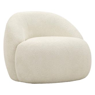 Dmora Sill&oacute;n Nubra, Sill&oacute;n En Tela Boucl&egrave;, Con Brazos, Estructura De Tela, 80x56x83h Cm Blanco
