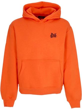 Dolly Noire Rode Cyber Hoodie met Voorzak - Heren - Hoodies - Oranje - XL - Katoen - Hoodies & sweatvesten