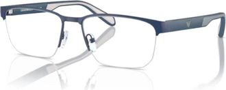 Emporio Armani 0ea1162 Rectangular Semi-Rimless Metal Sunglasses with Adjustable Nose Pads