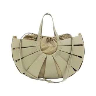 Bottega Veneta Pre-owned Calf Nylon Shoulder Bag - Dames - Pre-owned - Beige - Maat: ONE Size Nylon