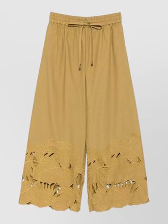 Zimmermann mahon cotton shorts wide leg embroidery