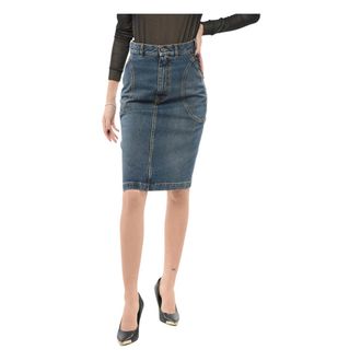 Alaia Denim Skirts, female, Blue, Size: 2XS Gonna Denim