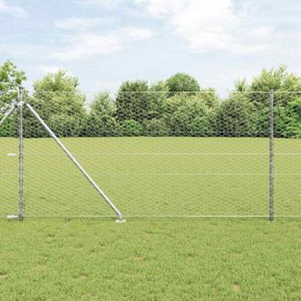 vidaXL Vidaxl - Reja Con Postes Plateado 1 X 100 M Acero Recubierto De Pvc