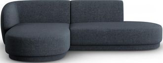 CXL by Christian Lacroix 4-Sitzer Designer Ecksofa Lionel mit Ottomane - Chenille Blau Melange
