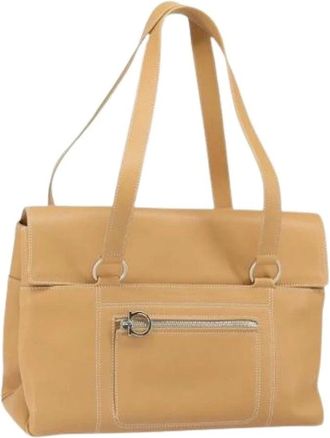 Ferragamo Pre-owned Shoulder Bags, female, Beige, Size: ONE SIZE Pre-owned Shoulder Bag