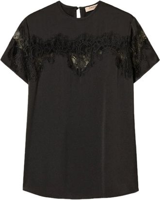 Twin-Set Blusa con motivo intrecciato - Nero