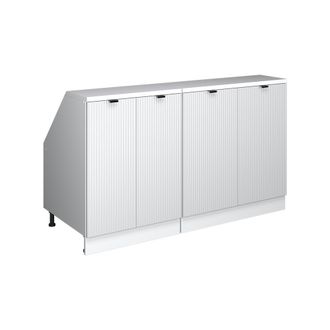 Vicco Conjunto De Armarios Para Techo Inclinado Rion, Ondulaci&oacute;n Blanca, 140 Cm Lote De 2 Carcasas De Armario 60 Cm De Profundidad, Vicco
