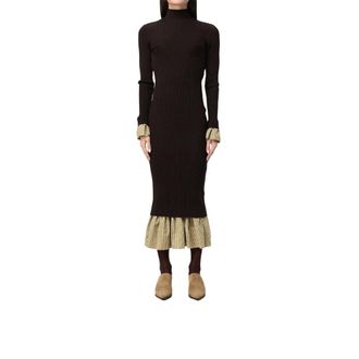 Moschino Vestido Largo de Punto - Dresses - Mujer - Marr&oacute;n - M