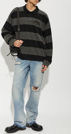 Represent Striped Polo, Mens, Black