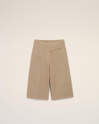 Ami Beige Cotton Wrapped Belted Bermuda Shorts Beige - 25 - for Women