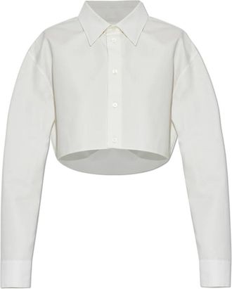 Balenciaga Short Shirt - Dames - Overhemden - Wit - S - Katoen - Overhemden