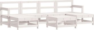 vidaXL Vidaxl - 7 Piece Garden Lounge Set White Solid Wood Pine