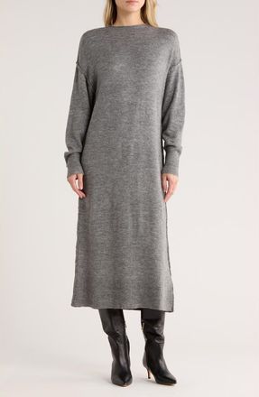 Stitchdrop Tribeca Long Sleeve Midi Sweater Dress in Charcoal at Nordstrom Rack, Size X-Large
