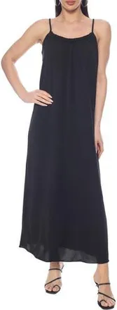 Tash And Sophie Ruched Neck Maxi Dress in Black at Nordstrom Rack, Size X-Large