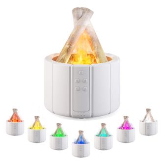 OEM Difusor De Aceites Esenciales Con Efecto De Llama, Humidificador De Aire De 280 Ml, Brillo Ajustable, 3 Temporizadores, Con Control Remoto, Difusor De