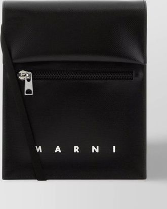 Marni leather logo print crossbody bag