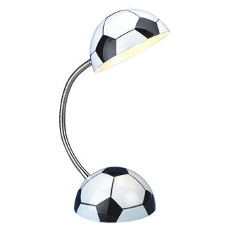 Wonderlamp Flexo infantil blanco y negro con forma de bal&oacute;n de f&uacute;tbol