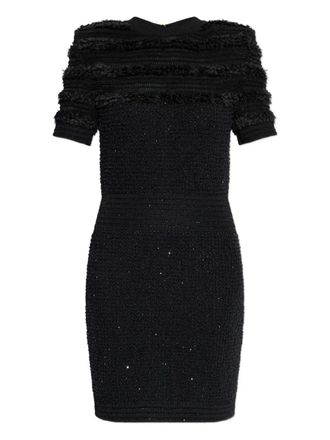 Balmain Jurk met textuur - Zwart