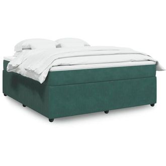 vidaXL Vidaxl - Cama Box Spring Con Colch&oacute;n Terciopelo Verde Oscuro 180x200 Cm